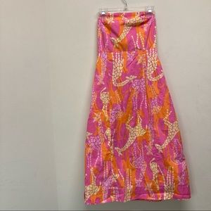 Lily Pulitzer Giraffe Strapless Dress size 2